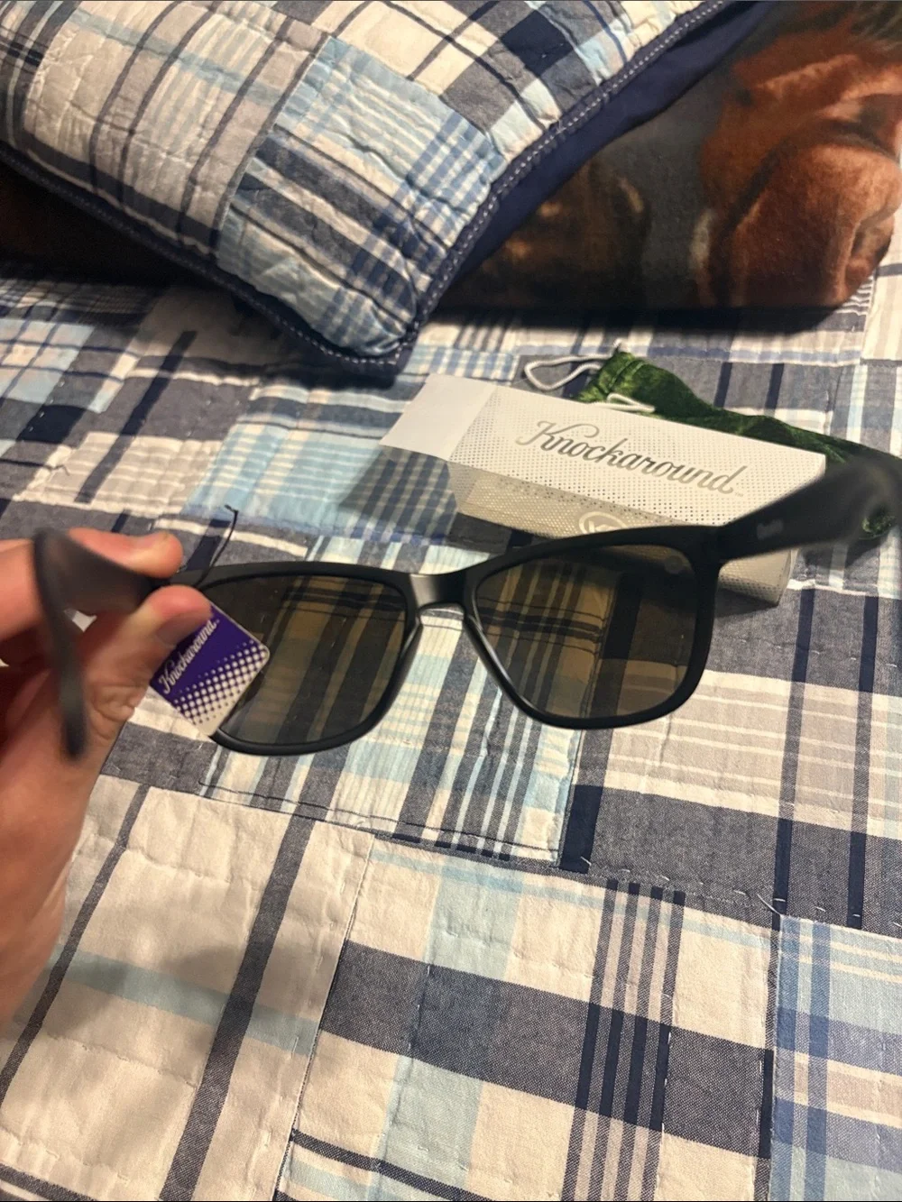 Men’s knock around Black Polarized Sunglasses with Blue Mirror Lenses